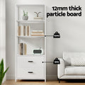 Artiss Bookshelf 2 Drawers 152cm White Display Shelf