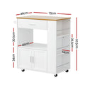 Artiss Kitchen Island Trolley Rolling Serving Cart 3Tier