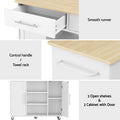 Artiss Kitchen Island Trolley 100cm White Rolling Storage Cart