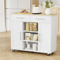 Artiss Kitchen Island Trolley 100cm White Rolling Storage Cart