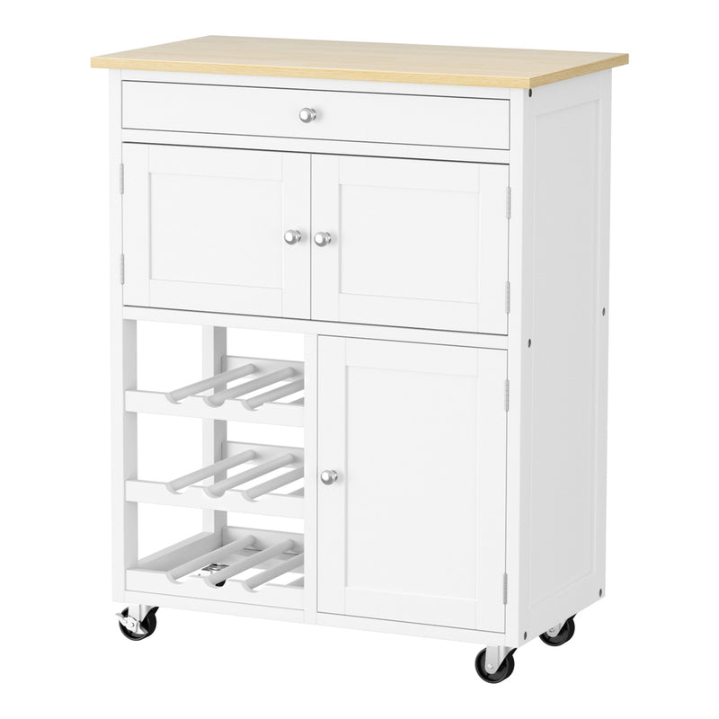 Artiss Kitchen Island Trolley Rolling Cart Storage Drawer Cupboard