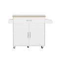 Artiss Kitchen Island Trolley Rolling Serving Cart Storage Drawer Cabinet 90cm White