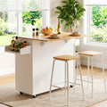 Artiss Kitchen Island Trolley Rolling Serving Cart Storage Drawer Cabinet 90cm White