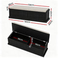 Artiss Storage Ottoman Blanket Box 140cm Fluted Black