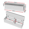 Artiss 140cm Storage Ottoman Blanket Box Fluted Grey