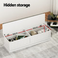 Artiss 140cm Storage Ottoman Blanket Box Fluted Grey
