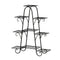 Artiss 9 Tier Metal Plant Stand Black Flower Pot Shelf