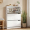 Artiss Shoe Rack Cabinet 24 Pairs Adjustable Shelves White