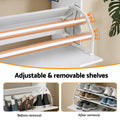 Artiss Shoe Rack Cabinet 24 Pairs Adjustable Shelves White
