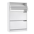 Artiss Shoe Rack Cabinet 24 Pairs Adjustable Shelves White