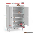 Artiss Shoe Rack Cabinet Storage Cupboard 3 Adjustable Shelves White