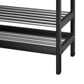 Artiss Shoe Rack Cabinet Bamboo Bench 10 Pair Black