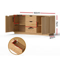 Artiss Buffet Sideboard Cabinet Oak Storage Drawers Round Edge