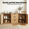 Artiss Buffet Sideboard Cabinet Oak Storage Drawers Round Edge
