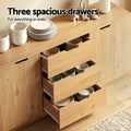 Artiss Buffet Sideboard Cabinet Oak Storage Drawers Round Edge