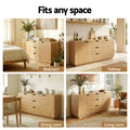 Artiss Buffet Sideboard Cabinet Oak Storage Drawers Round Edge