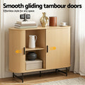 Artiss Buffet Sideboard Sliding Doors Oak 140cm