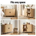 Artiss Buffet Sideboard Sliding Doors Oak 140cm