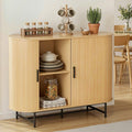 Artiss Buffet Sideboard Sliding Doors Oak 140cm