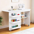 Artiss Folding Sewing Table Sewing Machine Desk Rolling Craft Station