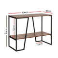 Artiss Console Table 106cm 2-Tier Walnut Cora