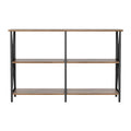 Artiss Console Table 120cm 3-Tier Walnut Xiah