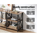 Artiss Console Table 120cm 3-Tier Walnut Xiah