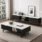 Artiss TV Unit Coffee Table Set Storage Shelf Black