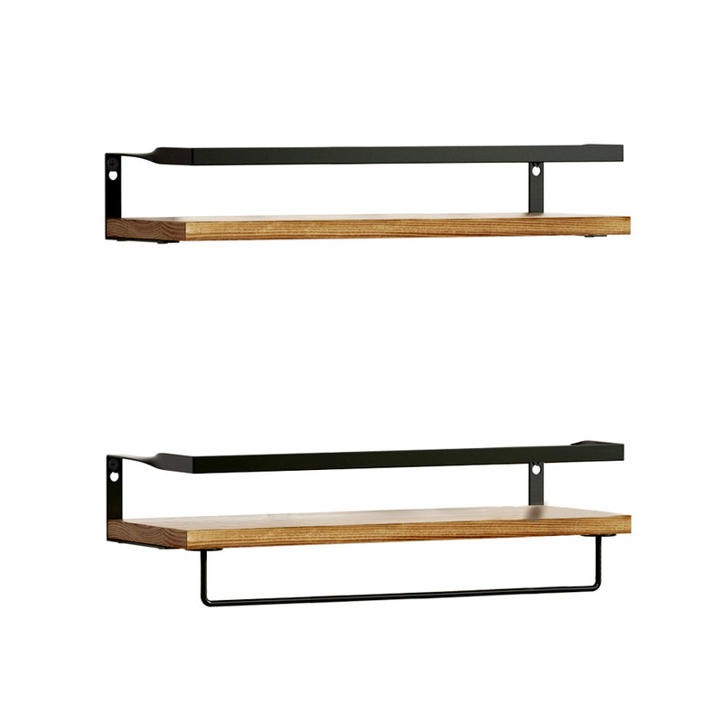 Artiss Floating Wall Shelf Set of 2 White