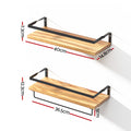 Artiss Floating Wall Shelf Set of 2 White