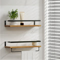 Artiss Floating Wall Shelf Set of 2 White