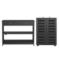 Artiss Shoe Rack Cabinet Console Table Black Storage Shelf