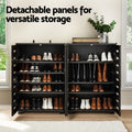 Artiss Shoe Rack Cabinet Console Table Black Storage Shelf