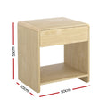 Artiss Bedside Table Pine Open Shelf Drawer