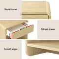 Artiss Bedside Table Pine Open Shelf Drawer