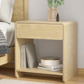Artiss Bedside Table Pine Open Shelf Drawer