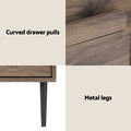 Artiss Bedside Table 2 Drawer Nightstand Walnut