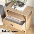 Artiss Bedside Table Nightstand 2 Drawers Pine Wood