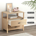 Artiss Bedside Table Nightstand 2 Drawers Pine Wood