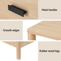 Artiss Bedside Table Nightstand 2 Drawers Pine Wood