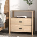 Artiss Bedside Table Nightstand 2 Drawers Pine Wood
