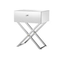 Artiss Mirrored Bedside Table 2 Drawer Nightstand Silver