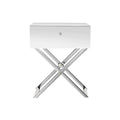Artiss Mirrored Bedside Table 2 Drawer Nightstand Silver