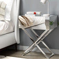 Artiss Mirrored Bedside Table 2 Drawer Nightstand Silver