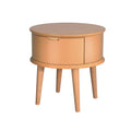 Artiss Bedside Table 2 Drawers Oak Curved Nightstand Storage