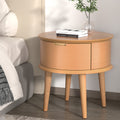Artiss Bedside Table 2 Drawers Oak Curved Nightstand Storage
