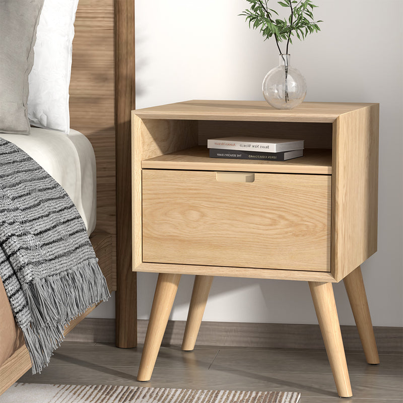 Artiss Bedside Table 2 Drawer Nightstand Side Cabinet Storage