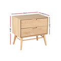 Artiss Bedside Table Drawers Oak Nightstand Side End Table Storage