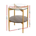 Artiss 45cm Round Coffee Table Tempered Glass