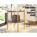 Artiss 45cm Round Coffee Table Tempered Glass